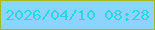 文字の大きさ：2、枠の色：9cbd1b、背景の色：8cd3fe、文字の色：27d7db 無料ブログパーツのブログ時計