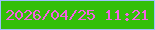 文字の大きさ：1、枠の色：9cc1fd、背景の色：33bf08、文字の色：f460e4 無料ブログパーツのブログ時計
