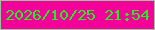 文字の大きさ：1、枠の色：9cc2a2、背景の色：f40199、文字の色：22f01e 無料ブログパーツのブログ時計