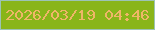 文字の大きさ：1、枠の色：9cc3b5、背景の色：89b519、文字の色：efb668 無料ブログパーツのブログ時計