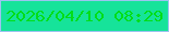 文字の大きさ：3、枠の色：9cc3f0、背景の色：16e39a、文字の色：03dd19 無料ブログパーツのブログ時計