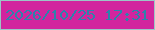 文字の大きさ：4、枠の色：9cc6c7、背景の色：d2259e、文字の色：2d83ab 無料ブログパーツのブログ時計