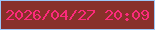 文字の大きさ：2、枠の色：9cc7f6、背景の色：88302a、文字の色：fc2a7b 無料ブログパーツのブログ時計