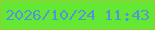 文字の大きさ：4、枠の色：9cc838、背景の色：64e834、文字の色：5296d8 無料ブログパーツのブログ時計