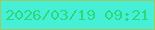 文字の大きさ：3、枠の色：9cca65、背景の色：47efd6、文字の色：2ad97b 無料ブログパーツのブログ時計