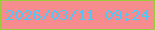 文字の大きさ：3、枠の色：9ccb3f、背景の色：f78c8e、文字の色：4fc6f7 無料ブログパーツのブログ時計