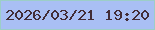 文字の大きさ：4、枠の色：9ccec7、背景の色：a9bff4、文字の色：422d37 無料ブログパーツのブログ時計
