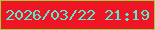 文字の大きさ：5、枠の色：9ccf3c、背景の色：f01524、文字の色：51efd2 無料ブログパーツのブログ時計