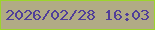 文字の大きさ：2、枠の色：9cd42c、背景の色：b1ab85、文字の色：503e99 無料ブログパーツのブログ時計