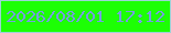 文字の大きさ：1、枠の色：9cd4d6、背景の色：1dff05、文字の色：769de2 無料ブログパーツのブログ時計