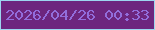 文字の大きさ：1、枠の色：9cd5ef、背景の色：6d257e、文字の色：926ddb 無料ブログパーツのブログ時計