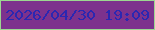 文字の大きさ：2、枠の色：9cd791、背景の色：7d328d、文字の色：2b27b1 無料ブログパーツのブログ時計