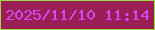 文字の大きさ：3、枠の色：9cd942、背景の色：9a1f57、文字の色：d44bf6 無料ブログパーツのブログ時計