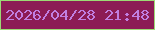 文字の大きさ：5、枠の色：9cd975、背景の色：8c1b55、文字の色：c07fe1 無料ブログパーツのブログ時計