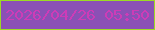 文字の大きさ：5、枠の色：9cda24、背景の色：8b50b5、文字の色：cd3cb7 無料ブログパーツのブログ時計