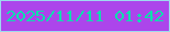 文字の大きさ：1、枠の色：9cdaef、背景の色：ac45eb、文字の色：0adfae 無料ブログパーツのブログ時計