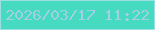 文字の大きさ：1、枠の色：9cdee4、背景の色：46dac0、文字の色：a3cfe5 無料ブログパーツのブログ時計