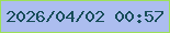 文字の大きさ：2、枠の色：9ce058、背景の色：acbdef、文字の色：174d59 無料ブログパーツのブログ時計