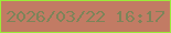 文字の大きさ：3、枠の色：9ceb39、背景の色：c27b64、文字の色：7d8459 無料ブログパーツのブログ時計