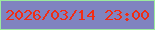 文字の大きさ：3、枠の色：9ceb9e、背景の色：8083c0、文字の色：f22c14 無料ブログパーツのブログ時計