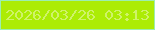 文字の大きさ：2、枠の色：9ceeb0、背景の色：acec05、文字の色：cff369 無料ブログパーツのブログ時計