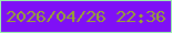 文字の大きさ：5、枠の色：9cf1ae、背景の色：7f10f6、文字の色：98a430 無料ブログパーツのブログ時計