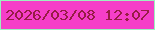 文字の大きさ：4、枠の色：9cf1bf、背景の色：f53fc8、文字の色：971c45 無料ブログパーツのブログ時計