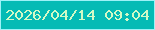 文字の大きさ：3、枠の色：9cf2f7、背景の色：04bbb5、文字の色：d3f9c6 無料ブログパーツのブログ時計