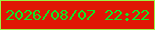 文字の大きさ：4、枠の色：9cf344、背景の色：e01605、文字の色：0fe826 無料ブログパーツのブログ時計