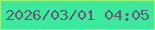 文字の大きさ：5、枠の色：9cf374、背景の色：3bea9d、文字の色：635c74 無料ブログパーツのブログ時計