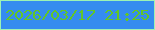文字の大きさ：4、枠の色：9cf3b4、背景の色：358cef、文字の色：62c627 無料ブログパーツのブログ時計