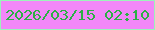 文字の大きさ：2、枠の色：9cf3ba、背景の色：f287f8、文字の色：2cb045 無料ブログパーツのブログ時計