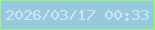 文字の大きさ：1、枠の色：9cf66f、背景の色：96c9db、文字の色：cbe5fc 無料ブログパーツのブログ時計