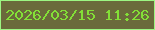 文字の大きさ：2、枠の色：9cf682、背景の色：6a6a3b、文字の色：83df37 無料ブログパーツのブログ時計