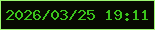 文字の大きさ：2、枠の色：9cf771、背景の色：070a01、文字の色：3bc61c 無料ブログパーツのブログ時計