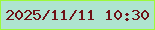 文字の大きさ：5、枠の色：9cf93b、背景の色：aee4d0、文字の色：6f1216 無料ブログパーツのブログ時計