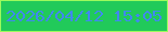 文字の大きさ：5、枠の色：9cfa5d、背景の色：21ca5a、文字の色：4088ef 無料ブログパーツのブログ時計