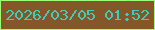 文字の大きさ：5、枠の色：9cfc76、背景の色：855627、文字の色：40cbbd 無料ブログパーツのブログ時計