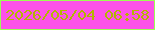 文字の大きさ：2、枠の色：9cfe53、背景の色：fd52e9、文字の色：b4b501 無料ブログパーツのブログ時計
