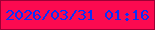 文字の大きさ：5、枠の色：9d0035、背景の色：fc0a50、文字の色：0831fa 無料ブログパーツのブログ時計