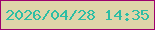 文字の大きさ：1、枠の色：9d006e、背景の色：dfd4a9、文字の色：2ebea4 無料ブログパーツのブログ時計