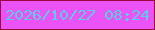 文字の大きさ：2、枠の色：9d0542、背景の色：ec53f6、文字の色：5ecbe7 無料ブログパーツのブログ時計