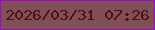 文字の大きさ：3、枠の色：9d06d7、背景の色：805154、文字の色：520d17 無料ブログパーツのブログ時計