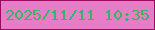 文字の大きさ：4、枠の色：9d0a5d、背景の色：e77cc7、文字の色：33b660 無料ブログパーツのブログ時計