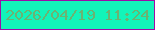 文字の大きさ：1、枠の色：9d0ca7、背景の色：12f4b9、文字の色：6bb372 無料ブログパーツのブログ時計
