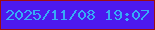 文字の大きさ：3、枠の色：9d0e10、背景の色：4d19ee、文字の色：37abf6 無料ブログパーツのブログ時計