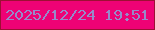 文字の大きさ：5、枠の色：9d0f34、背景の色：ee0275、文字の色：968aca 無料ブログパーツのブログ時計