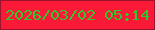 文字の大きさ：2、枠の色：9d132e、背景の色：fa1936、文字の色：31c82d 無料ブログパーツのブログ時計