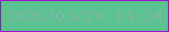 文字の大きさ：1、枠の色：9d13ca、背景の色：5ac38f、文字の色：81b5a5 無料ブログパーツのブログ時計