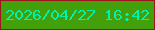 文字の大きさ：3、枠の色：9d151c、背景の色：44a00a、文字の色：00f2af 無料ブログパーツのブログ時計